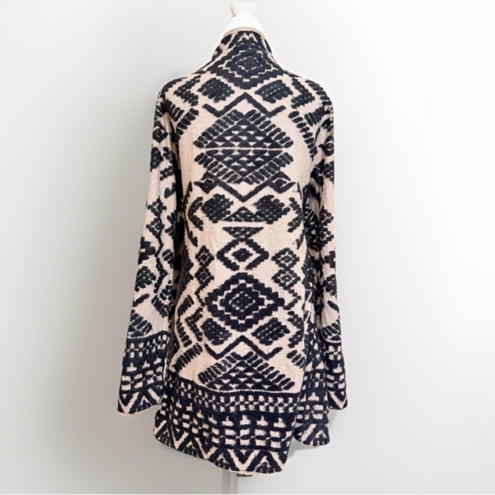 Lucky Brand Tribal Waterfall Cardigan | Grannycore Boho Knit | Neutral Layer - Picture 6 of 10